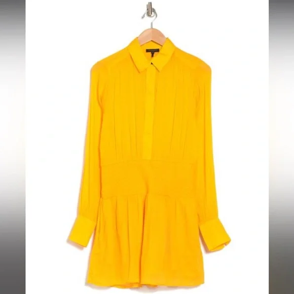 RAG & BONE bailey silk blend smocked dress